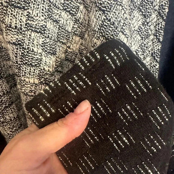 Anthropologie Sweater w Elbow Patches Cardigan Black & White Waterfall Sz Small - Picture 6 of 6